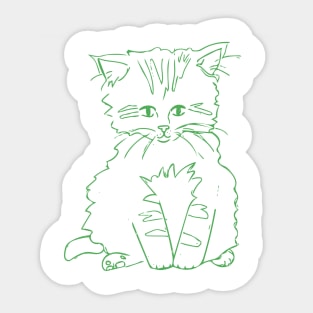 Green Kitten Sticker